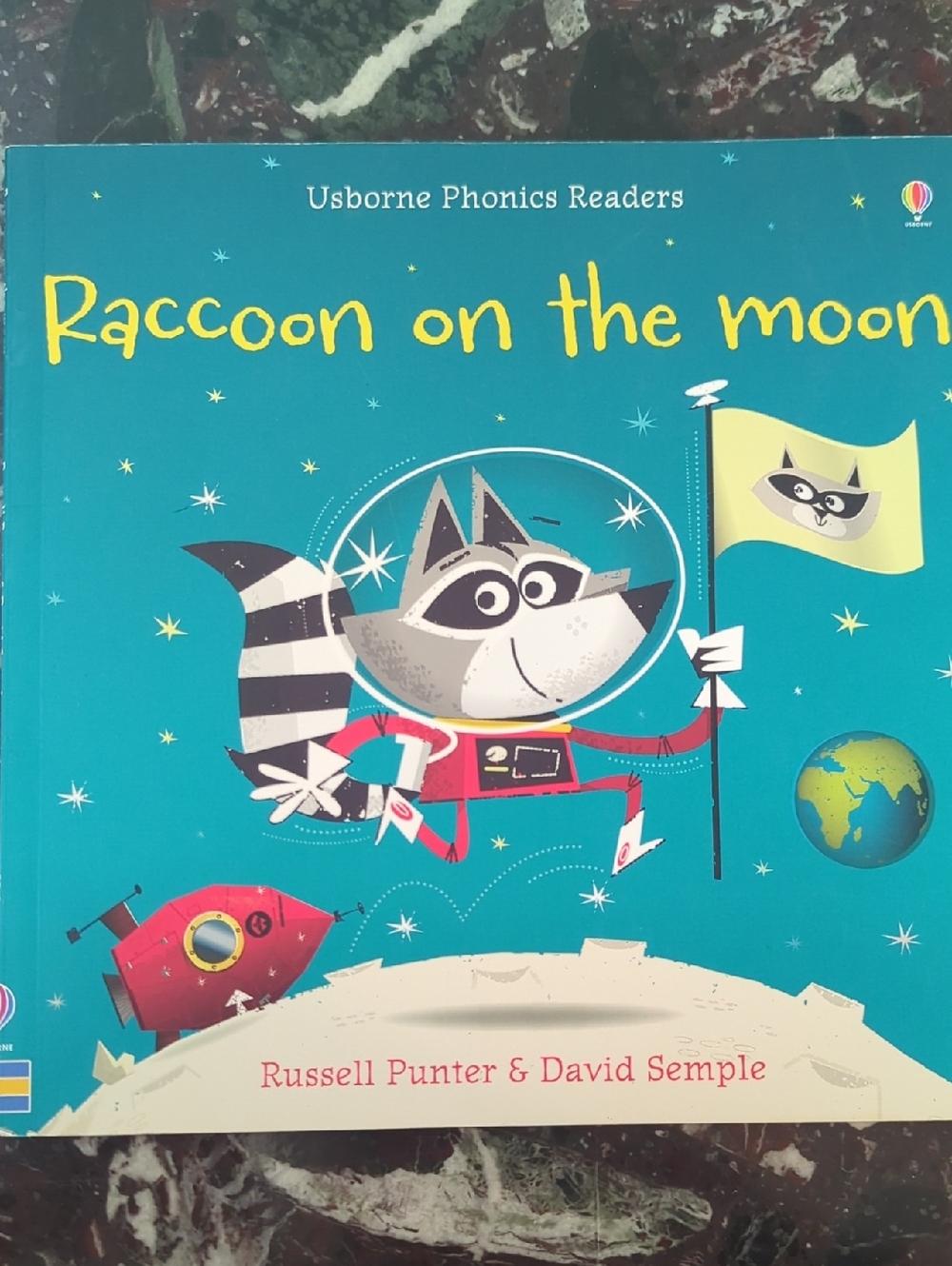 Usborne Raccoon on the Moon - Children's Picture Book (Teal)